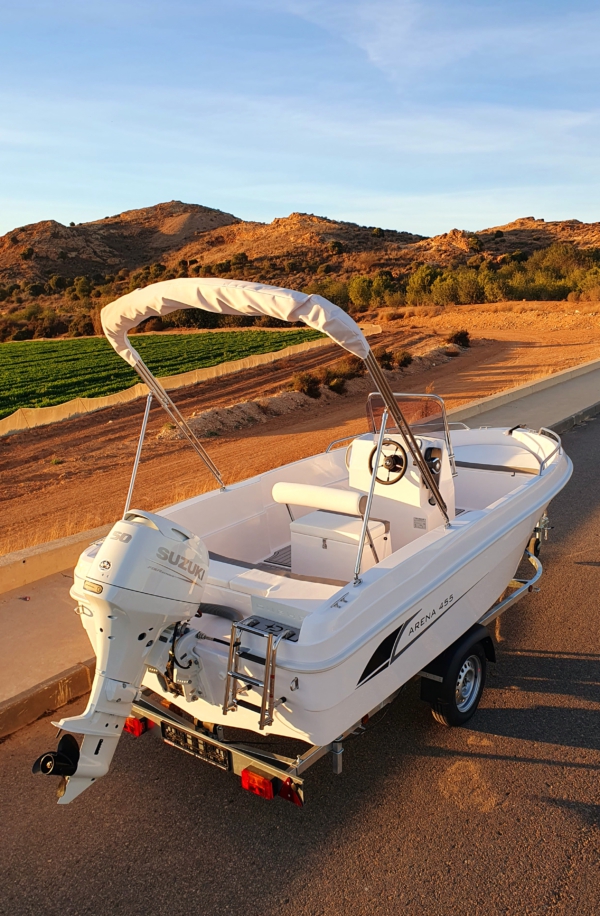 PACK DUBHE ARENA 455  CON SUZUKI 50 HP + REMOLQUE